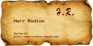 Herr Rodion névjegykártya